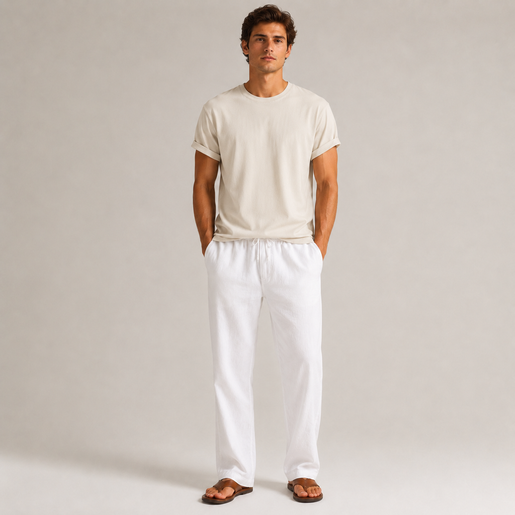 Ensemble Bergamo — t-shirt col rond et pantalon