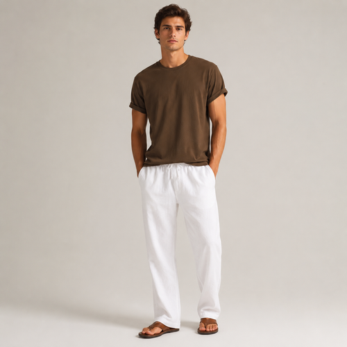 Ensemble Bergamo — t-shirt col rond et pantalon