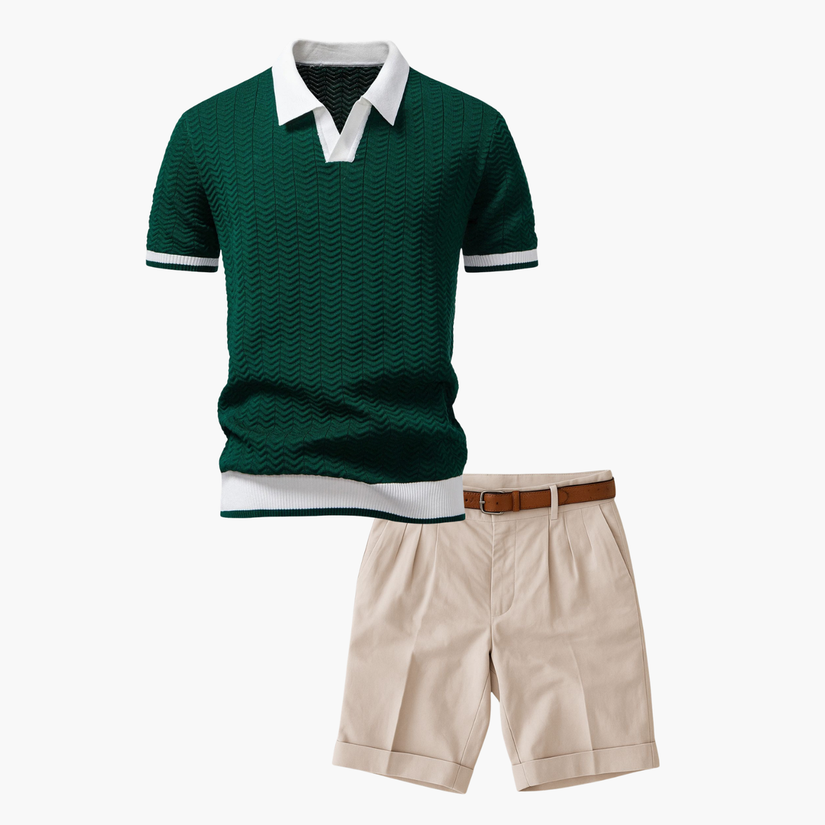 Ensemble Polo Texturé Homme - vue 2